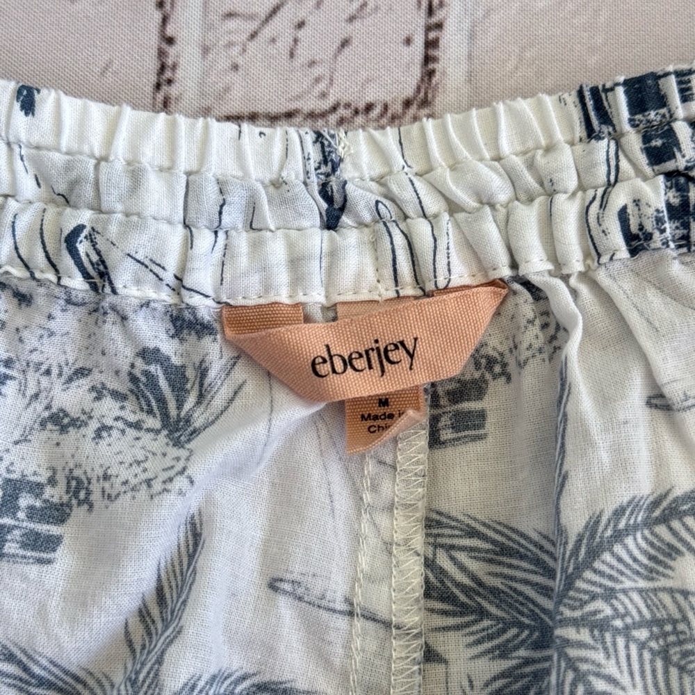 Eberjey Navy and White Tropical Print Pajama Shorts Only - Picture 6 of 8